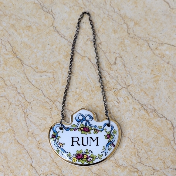 Vintage Other - Vintage Coalport Bone China Decanter Rum Tag Label With Chain
